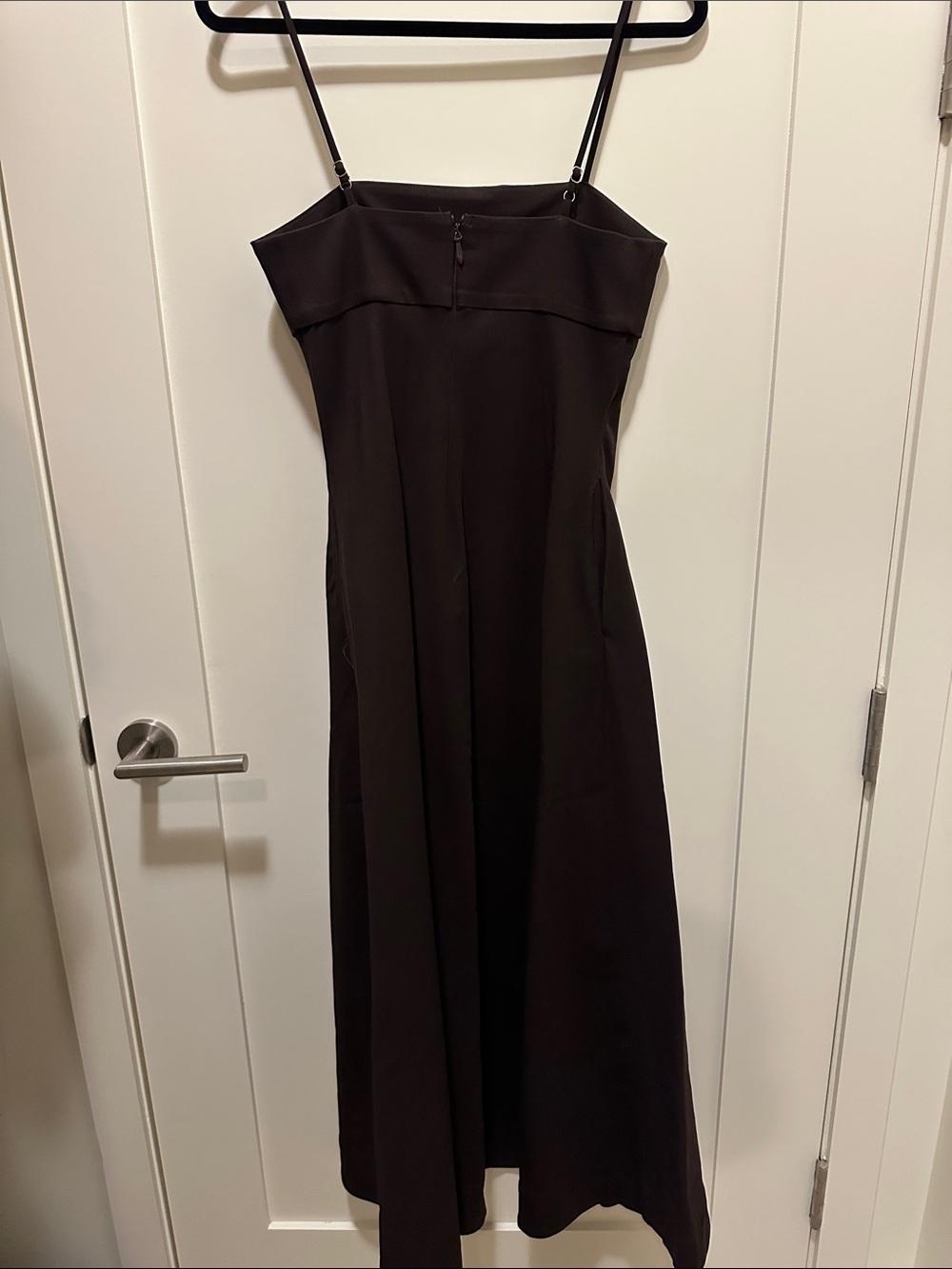 Line and Dot Classic Brown Spaghetti Strap Midi Dress - Picture 5 of 8